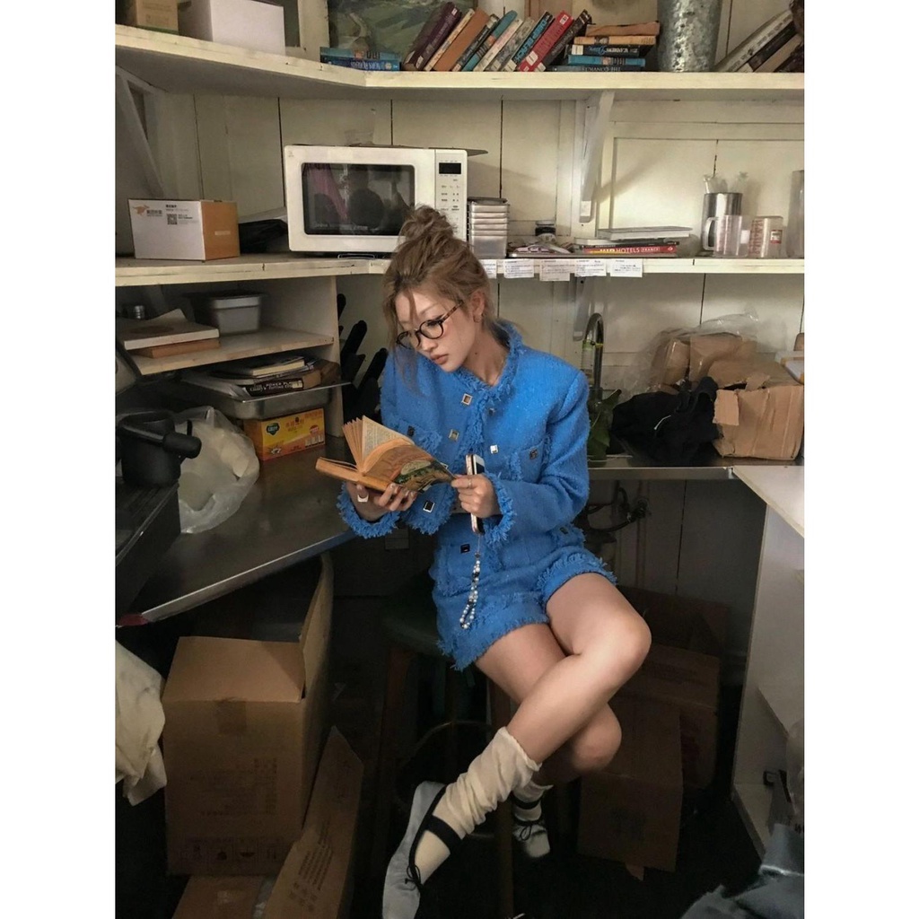 Bộ Áo Khoác Tay Dài + Quần short Lưng Cao Thời Trang Thu Đông Cao Cấp Cho Mẹ Và Bé