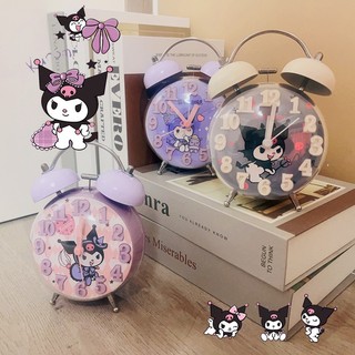 Mới đồng hồ báo thức hình kuromi sanrio hoạt hình sáng tạo có đèn ngủ tiện dụng cho học sinh