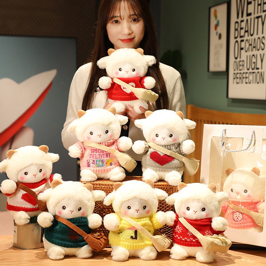 Thú Nhồi Bông Hình Gấu Dễ Thương Cho Bé Gái Đồ chơi cừu nhồi bông trắng lông xù cao cấp đáng yêu Gấu