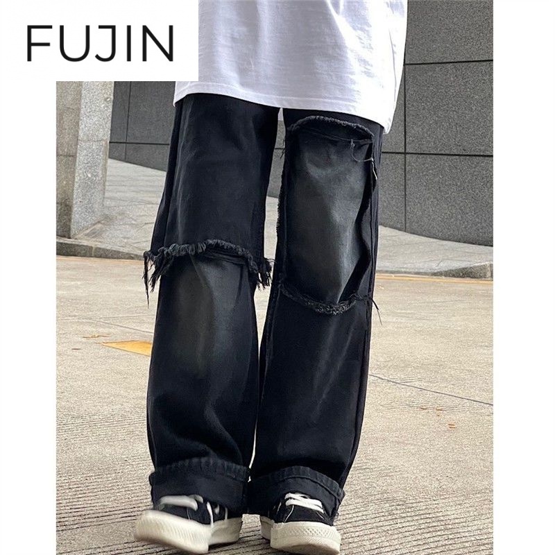 FUJIN quần ống rộng quần nữ jean American retro style jeans 2023 NEW Style A27L0D9 AU1599