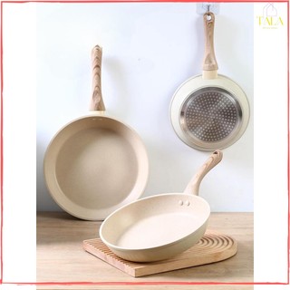 Chảo chống dính vân đá kiểu nhật các size 20-28cm, chảo chống dính nhật bản đun được các loại bếp kể cả bếp từ