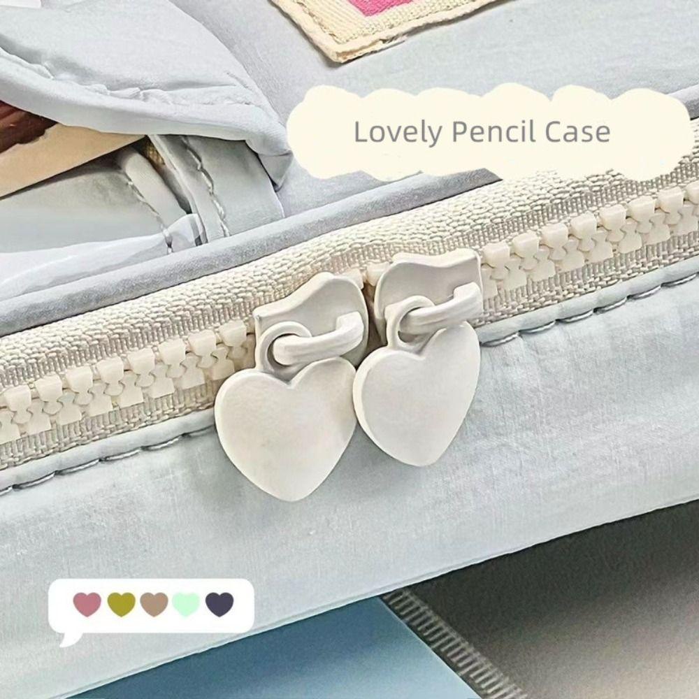Túi đựng bút chì / mỹ phẩm MMULCK sức chứa lớn có khóa kéo màu xám xanh dương sáng tạo