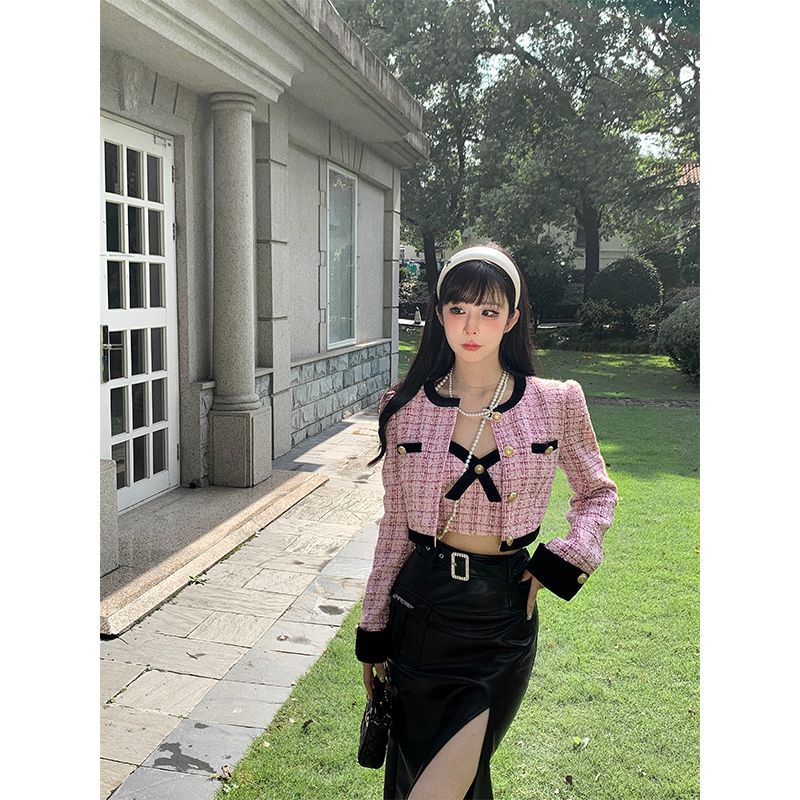 Aunt Áo Khoác cardigan Dáng Ngắn Thời Trang Mùa Thu 2023 Phong Cách Mới Ngọt Ngào Cho Nữ