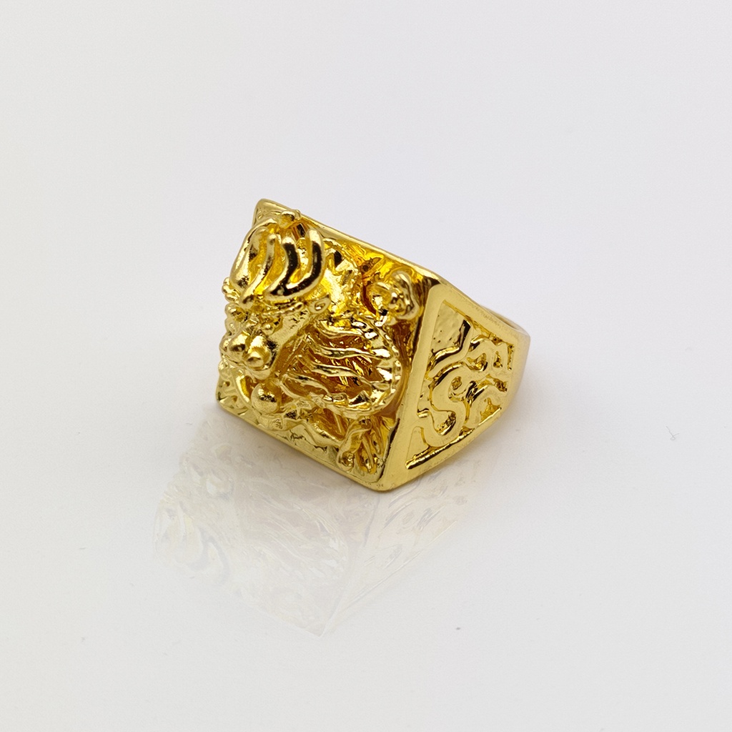 Nhẫn Thép Titan Mạ Vàng Hình Rồng 3d Thời Trang