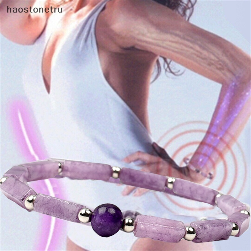 Ru Vòng Tay Đá Thạch Anh Tím Tự Nhiên Giúp Giảm Béo Cho Nữ Tập yoga n