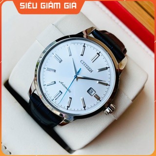 Đồng hồ nam citizen cơ tự động, dây da, kính cứng nk0000- 10a chính hãng