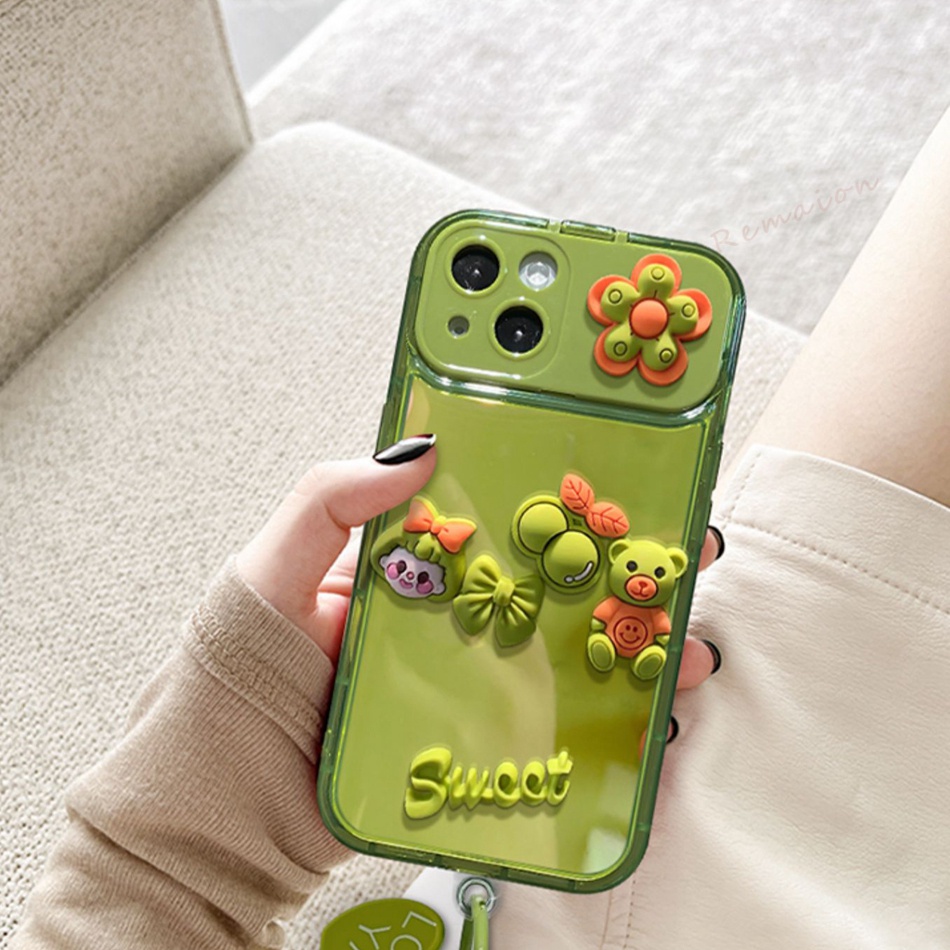 Ốp Điện Thoại Silicon Mềm Có Gương 3d Cho iphone 15 11 12 13 14 pro max + mini 6 6s 7 8 + xr x xs max se 2020 15pro 14pro 11pro