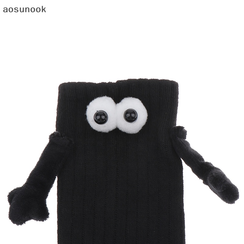 Aosunook Vớ cotton Cổ Cao Tay Hút Nam Châm Màu Trắng Đen unisex