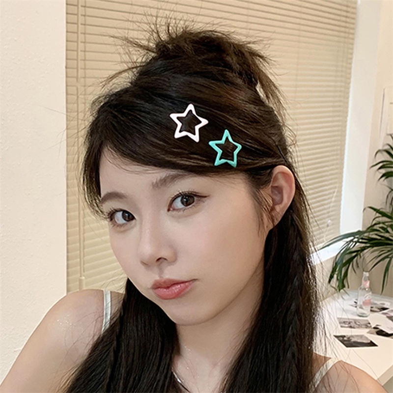 Kẹp Tóc Kim Loại Hình Ngôi Sao Năm Cánh Nhiều Màu Sắc Ngọt Ngào