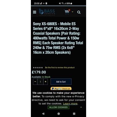 1 cặp bầu dục SoNy xs-680es gỡ xe. Giá 2 cái