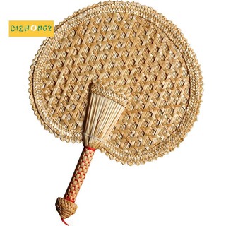 Quạt tròn đan rơm thủ công thân thiện với môi trường