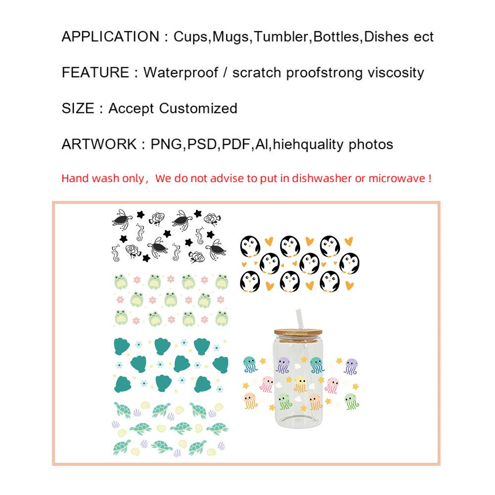 Mới sticker Dán Cốc Hình Động Vật Hoạt Hình Đáng Yêu a1w6