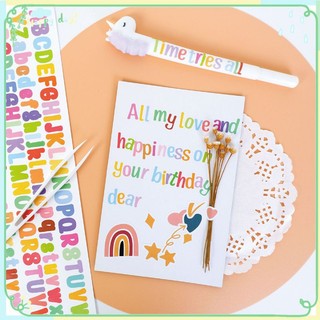 Nhãn dán chữ cái nhãn dán chữ cái nhiều màu sắc cho tài khoản cầm tay, vật liệu nhỏ, đồ vật nhỏ trang trí tự làm nhãn dán chữ guka chống thấm nước