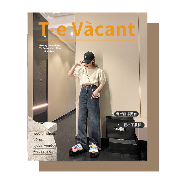 Dép bông dép lông đi chơi dép lông đi trong nhà cute dép lông đế cao dép lông cừu dép Lông Xù dép lông nữ dép lông đen