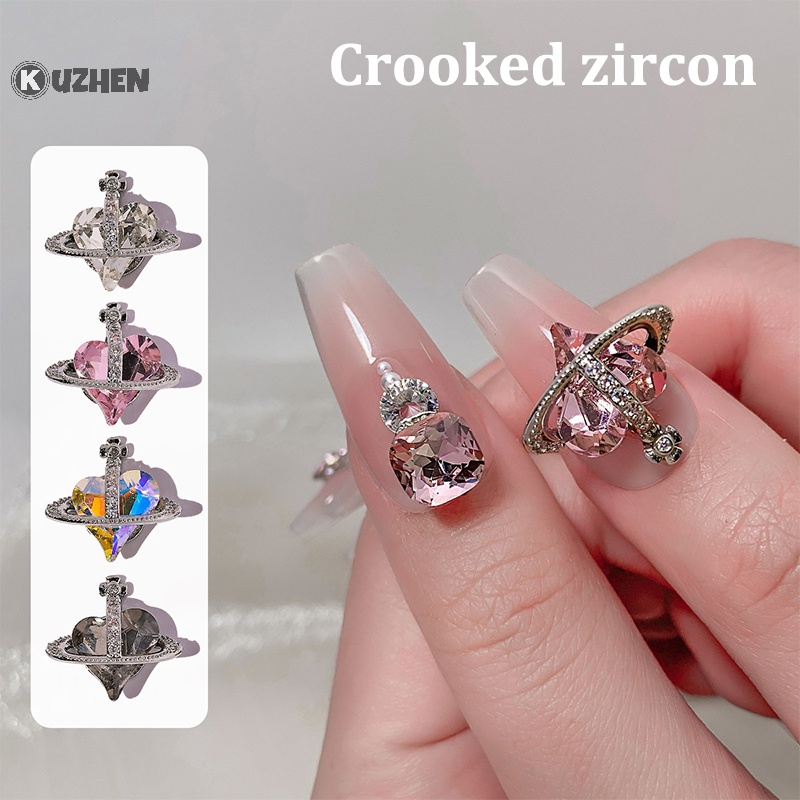 Kuzhen Bộ 5 Đá Hợp Kim 3d Siêu Lấp Lánh Hình Trái Tim Hành Tinh Khử Mùi Trang Sức