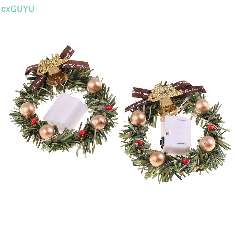 Vòng Hoa Giáng Sinh Có Đèn Tỉ Lệ 1: 12 1 / 6 Trang Trí Nhà Búp Bê prta