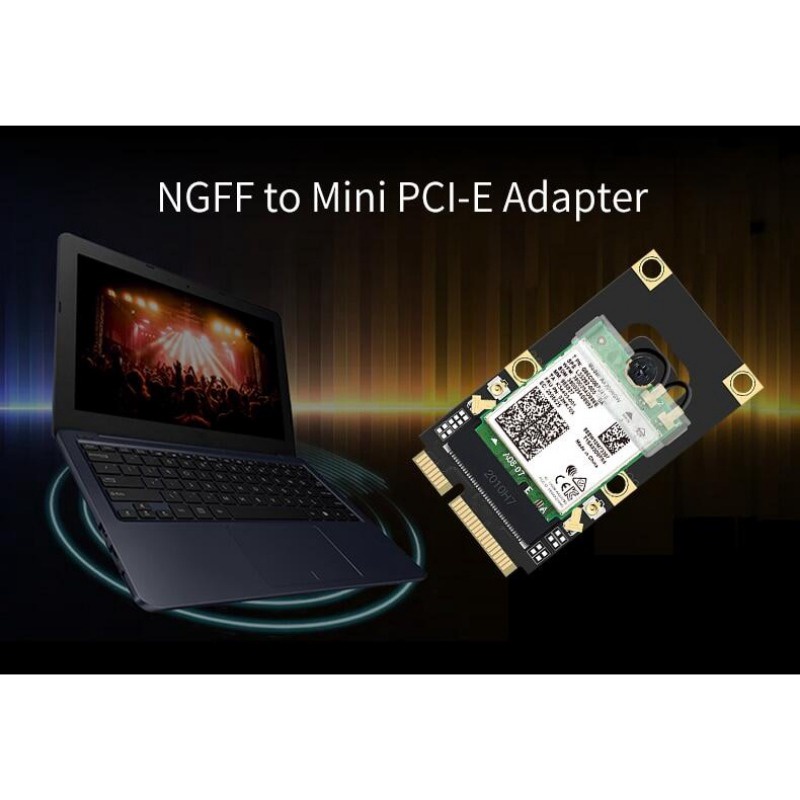 Thẻ wifi Không Dây mini pci-e wi-fi 6 adapter intel ax210 3000mbps bluetooth 5.0 802.11A / ac 2.4g / 5g 160mhz