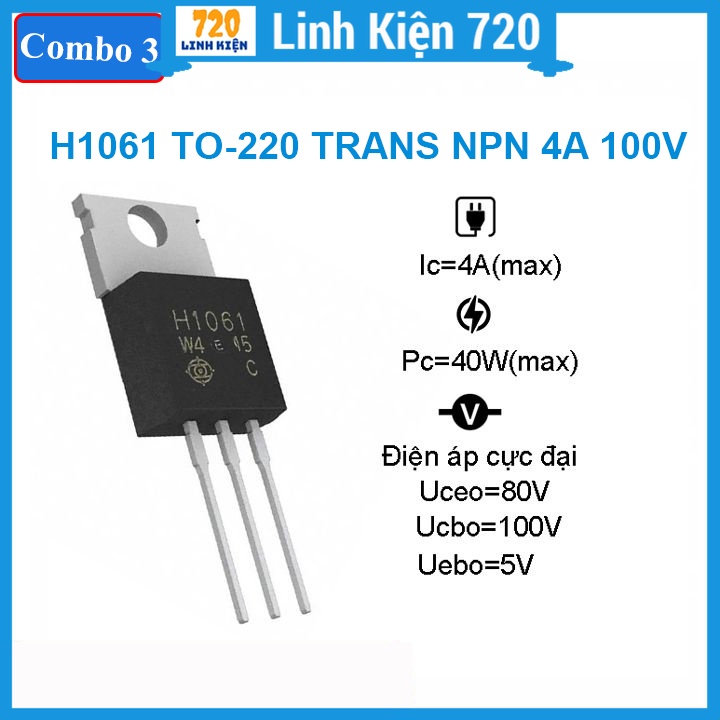 Combo 3 Ic H1061 TO-220 TRANS NPN 4A 100V