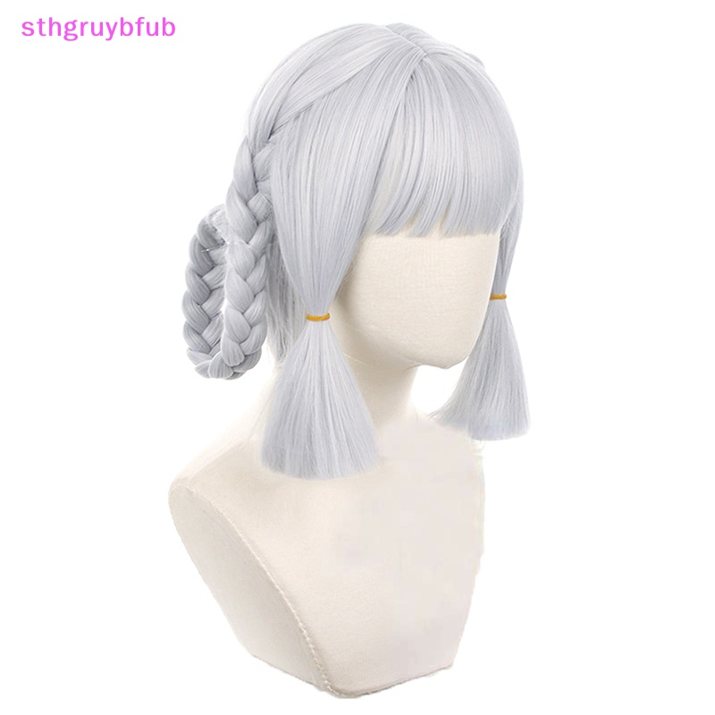 Tóc Giả 30cm Màu Xanh Bạc Hóa Trang Nhân Vật game genshin kamisato ayaka vn