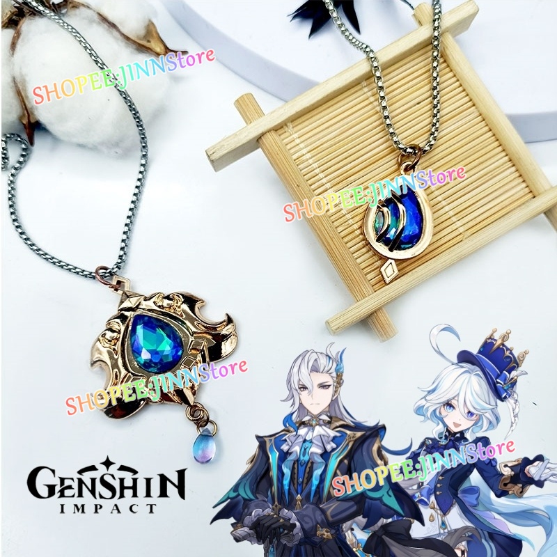 - Jn - Vòng Cổ Kim Loại Mặt Quan Sát Ban Đêm genshin furina neuvillette Trò Chơi Cho Nam Và Nữ