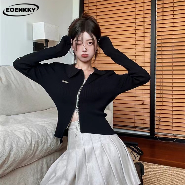 EOENKKY Áo Len áo khoác cardigan Cute Vintage Đơn giản Thể thao WMY23A0AIP 41Z231013