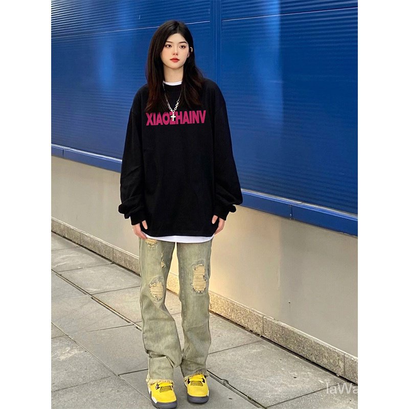 Áo Nỉ Dài Tay Form Rộng Phong Cách hip hop Đơn Giản Dành Cho Nam