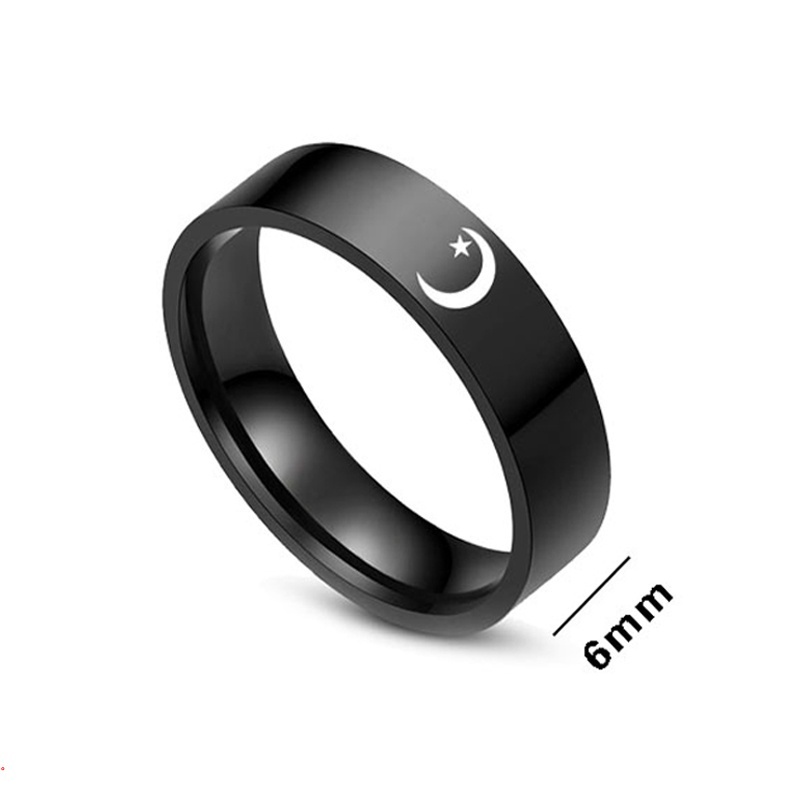 1 Nhẫn Thép Không Gỉ Hình Mặt Trăng Mặt Trời