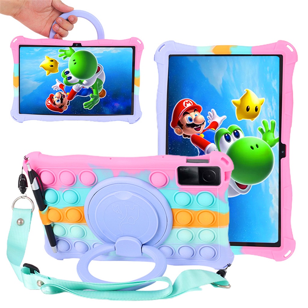 Ốp Bảo Vệ Máy Tính Bảng Bằng Silicon Mềm Có Giá Đỡ Dây Đeo Vai Cho xiaomi pad 6 pro 11 redmi pad se 11inch 2023 redmi pad 10.61