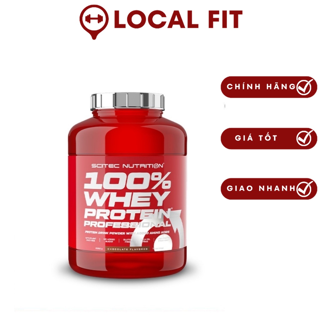 Sữa tăng cơ Scitec Nutrition 100% Whey Protein Professional (2,3 kg) Whey vị ngon dễ hấp thu - LOCAL