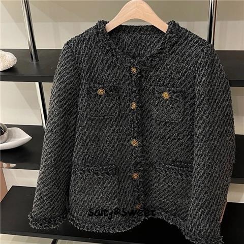 Salty&Sweet store Áo dạ tweed áo khoác dù áo khoác bomber Thông thường Phong cách Độc đáo casual WJK23A07U5 42Z231016