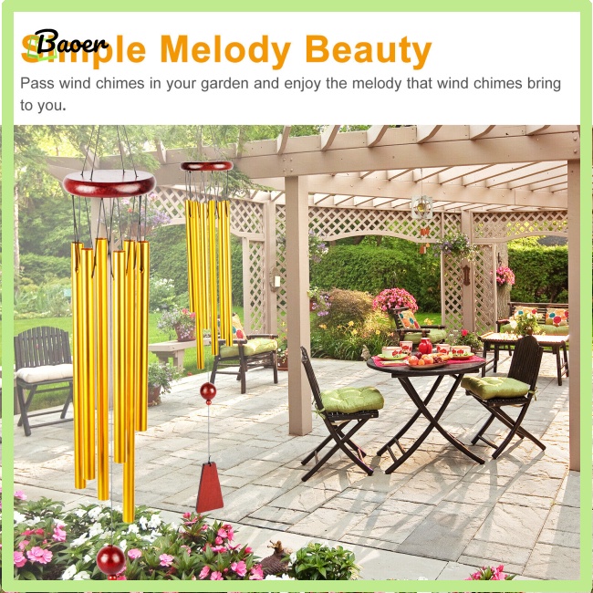 Chuông Gió 6 Ống Chính Hãng 100% Treo Trang Trí Ban Công Sân Vườn