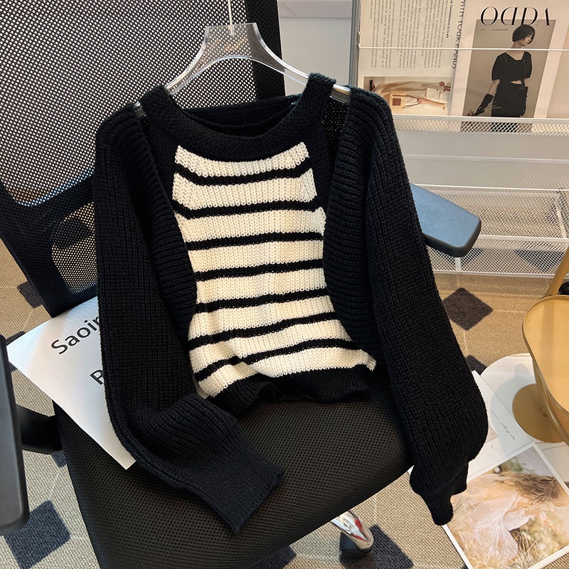 Áo Khoác cardigan Dệt Kim Không Tay Phong Cách Pháp Thời Trang Mùa Thu Hàng Mới Dành Cho Bạn Nữ