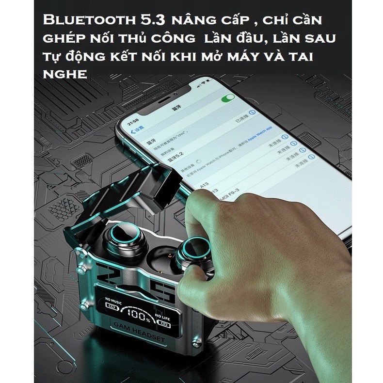 Tai Nghe Bluetooth M25 Gaming âm thanh tốt, độ trễ thấp, pin trâu 5-6 tiếng, chống ồn, thích hợp chơi game PKSAIGON