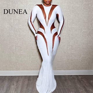 DUNEA Đầm Dự Tiệc Phối Lưới Kiểu Dáng Gợi Cảm Quyến Rũ Cho Nữ