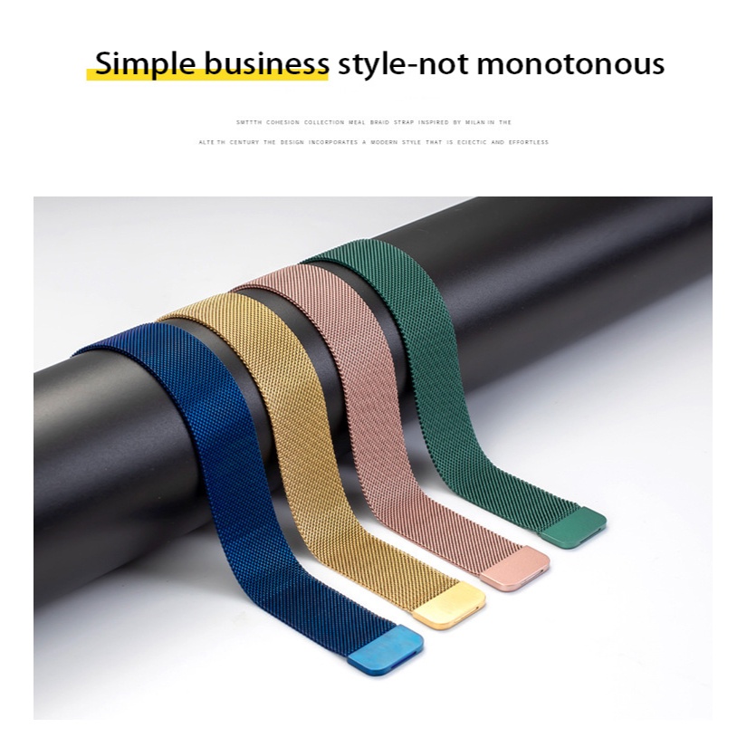 Dây đeo đồng hồ Milan cho đồng hồ thông minh Dây Đeo Màu Trơn Cho  iwatch 7/SE/6/5/4/3/2 Kích Thước 38/42/45/49mm