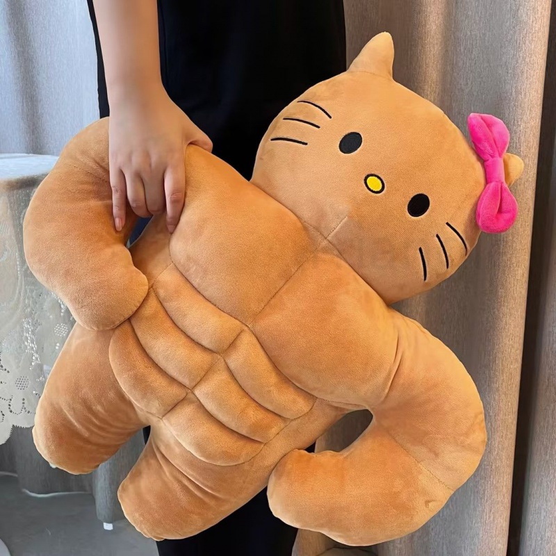 Thú Nhồi Bông hello kitty Cơ Bắp Vui Nhộn Sáng Tạo Cho Năm Mới