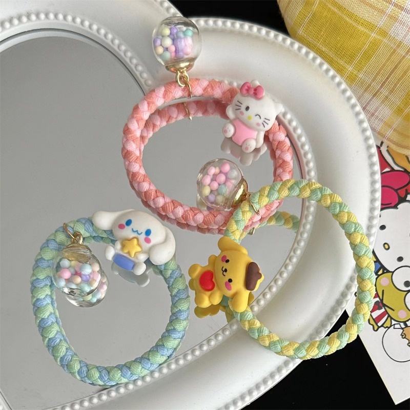 Sanrio Dây Cột Tóc Co Giãn Hình kuromi Hoạt Hình Ngọt Ngào Cho Nữ