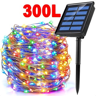 [Giảm giá] Đèn trang trí năng lượng mặt trời 42M 400LED Ngôi sao lấp lánh chống nước cho sân vườn Giáng sinh Raya Trang trí nội thất