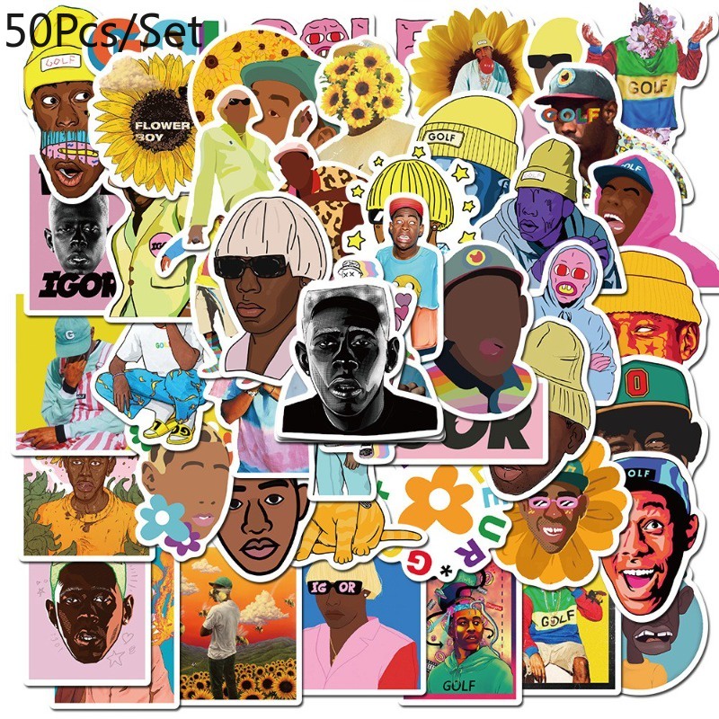 Bộ 50 Miếng Dán Chống Thấm Nước Hình tyler the creator Độc Đáo