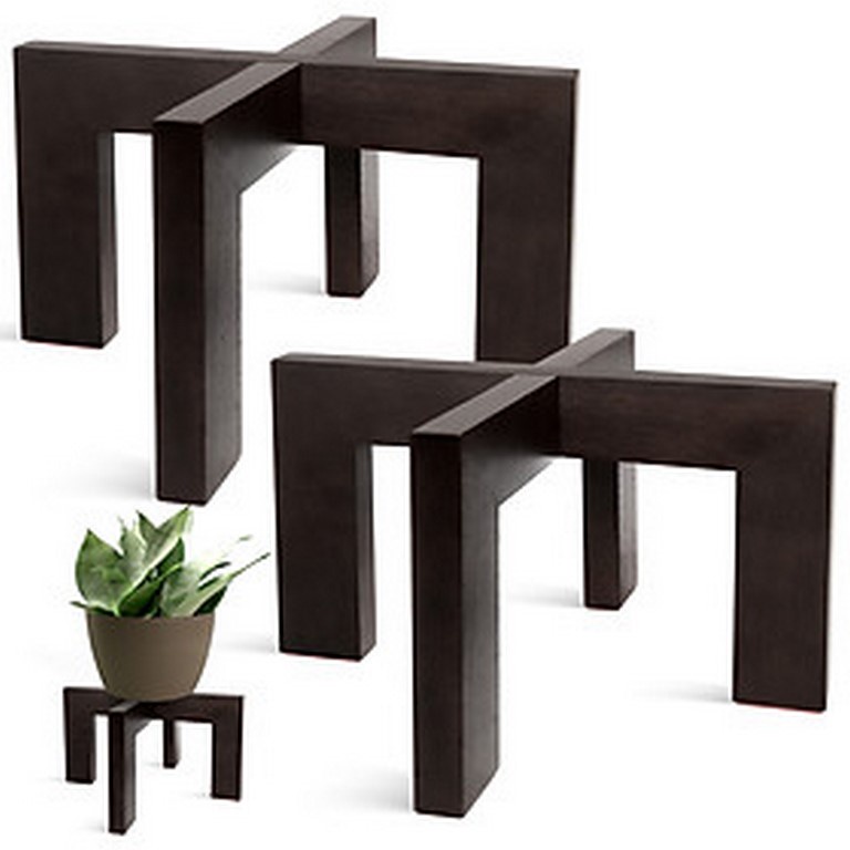 Đôn để chậu cây Cao 17cm x Rộng 25cm, bằng gỗ tự nhiên, kệ để chậu hoa , Giá gỗ chân dẹp, Cao 17 x Rộng 25cm