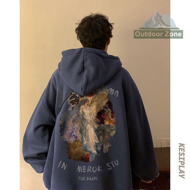 Áo Khoác hoodie Mỏng Đệm Lông Cừu Thời Trang Xuân Thu Cho Nam