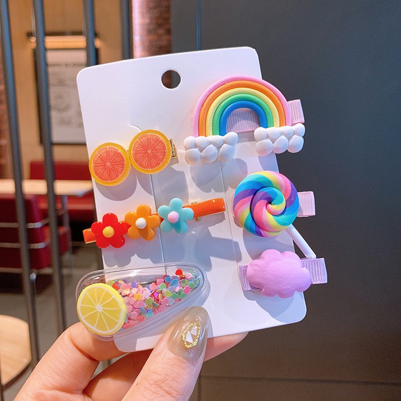 Set 6 Kẹp Tóc Dễ Thương Phong Cách Hàn Quốc Cho Bé Gái
