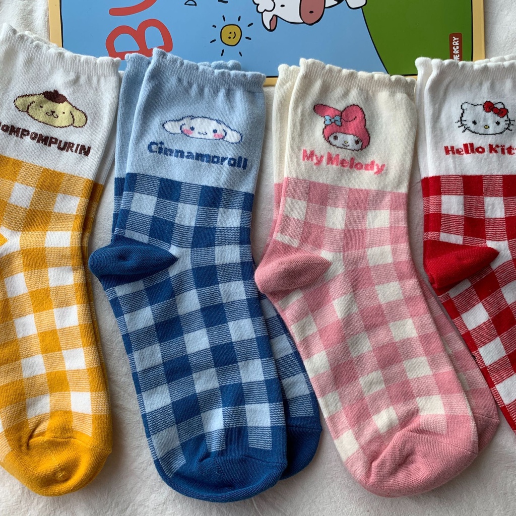 Sock sanrio kuromi melody cinnamoroll Ca Rô Vớ