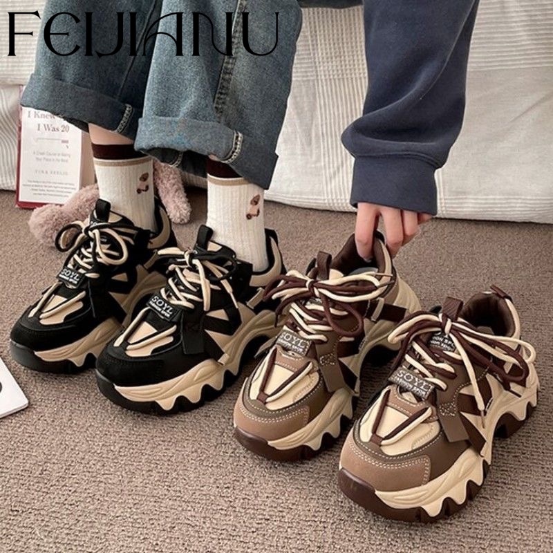 FEIJIANU  giày thể thao nữ giày sneaker nữ đáy dày  Đa màu sắc Đường may tỉ mỉ Êm ái Đế êm FYD23A0OEN 43Z231026