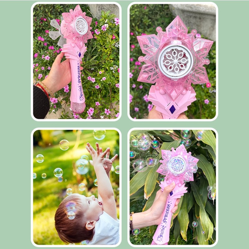 Đồ chơi cây gậy phép thuật thổi bong bóng xà phòng, gậy phép thuật có đèn và nhạc