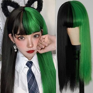 Bộ Tóc Giả Dài Thẳng Nhuộm Màu Hóa Trang Dự Tiệc halloween