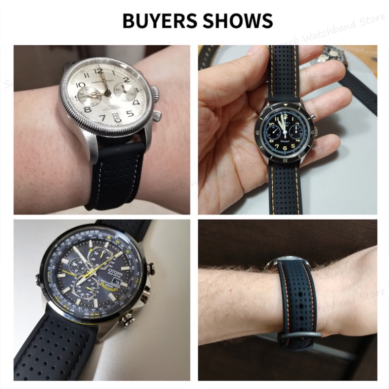 Dây Cao Su Silicon Mềm Thoáng Khí Chống Nước Nhiều Màu 20mm 22mm 24mm Cho Đồng Hồ seiko srp777j1