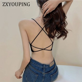Áo bra nhiều dây ZXYOUPING Áo Lót Nâng Ngực Mỏng Dây Chéo Lưng Gợi Cảm Cho Nữ-Áo bra đan dây lưng-Áo bra dây chéo-áo croptop