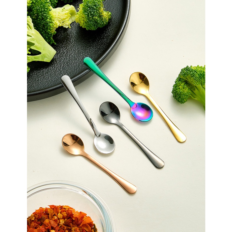 Muỗng Cà Phê / Gia Vị Bằng Thép Không Gỉ 304 Hình Tròn Nhỏ 7.5cm