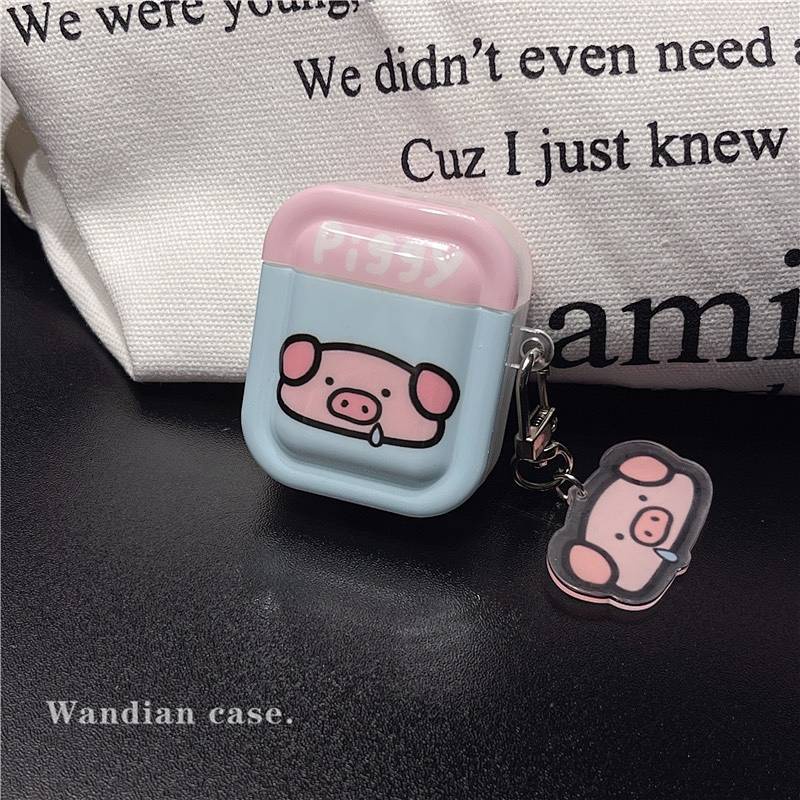 Dễ Thương Vỏ Bảo Vệ Hộp Sạc Tai Nghe bluetooth Không Dây airpods 1 / 2 / 3 pro 2019 2022 Hình Chú Heo Hoạt Họa Đáng Yêu